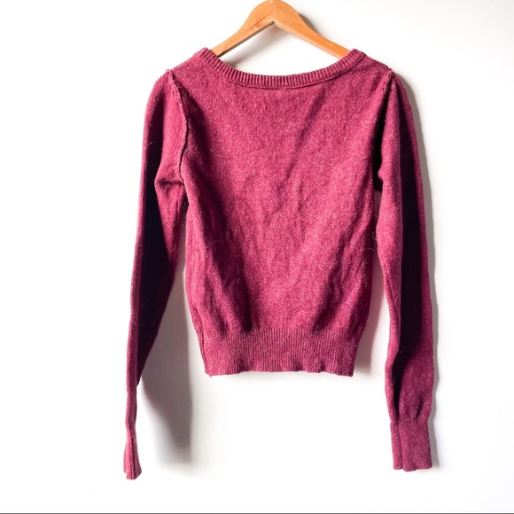 NWT FREE PEOPLE Alpaca Complete Me Wine Sweater - Picture 3 of 7